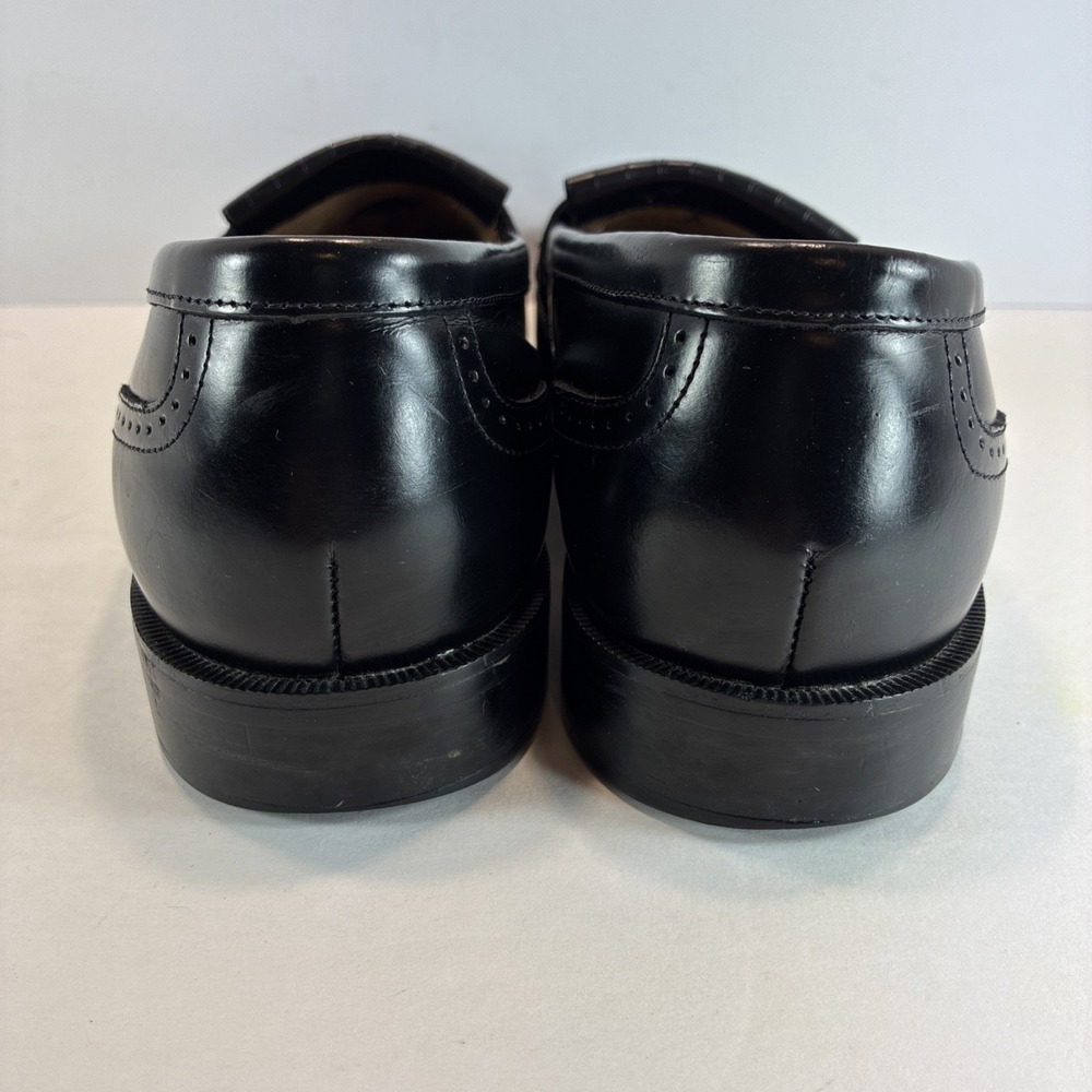Men's Sz 9.5 M Leather Shoes Bostonian Classics First Flex Black Tassel Wingtip - Picture 7 of 16